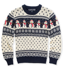 Snowman Fair Isle Kids Sweater