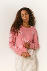 Lazuli Cashmere & Lace Sweater - Quartz