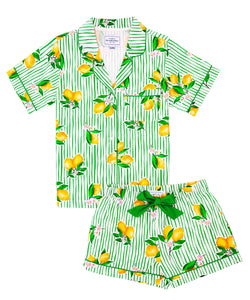 Lemon Grove Drawstring Shorts Pajama Set