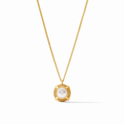 Cabochon Solitaire Necklace - Pearl