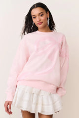 Palo Sequin Bow Fleece Pullover - Wistful Pink