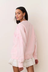 Palo Sequin Bow Fleece Pullover - Wistful Pink