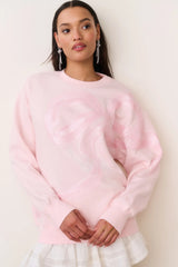 Palo Sequin Bow Fleece Pullover - Wistful Pink