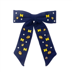 Michigan Navy Bow Barrette