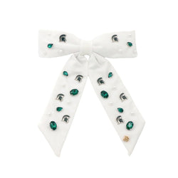 Michigan State White Bow Barrette