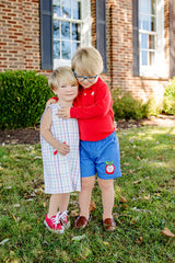 Long Sleeve Prim & Proper Polo  - Richmond Red with Worth Avenue White Stork
