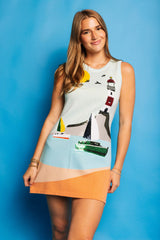 Sail Boat & Light House Knit Tank Dress