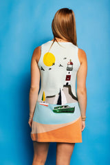 Sail Boat & Light House Knit Tank Dress