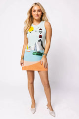 Sail Boat & Light House Knit Tank Dress