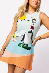 Sail Boat & Light House Knit Tank Dress