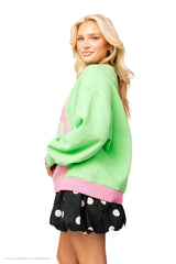 Licensed Green & Pink Colorblock Character Profile 'Wicked' Sweatshirt