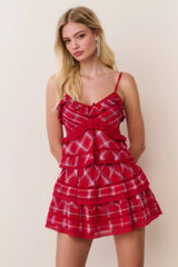 Ruffle Mini Tartan Skirt - Cherry Jubilee