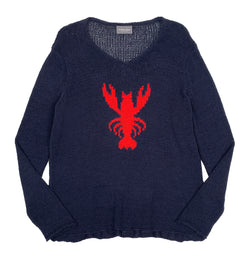 Lobster V Cotton - Darkest Indigo/Red Chile