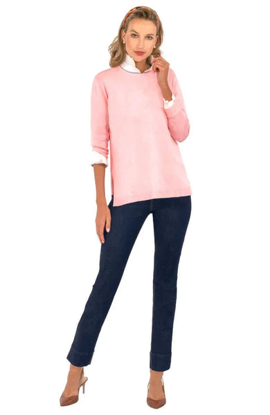 Sneek A Peek Knit Sweater in Pale Pink