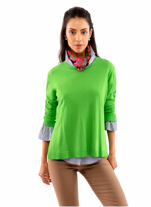 Sneek-A-Peek Sweater - Bright Kelly Green