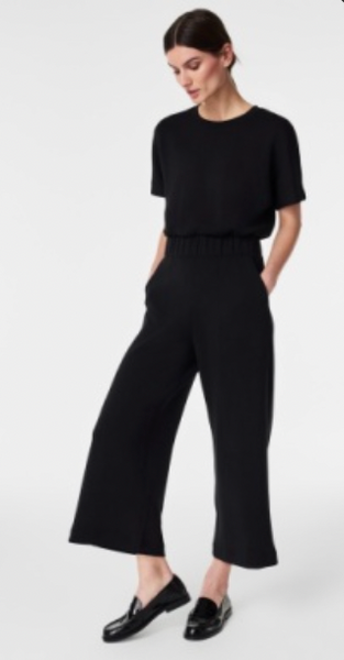 Airessentials Wide Leg Crop Jumpsuit - Very Black
