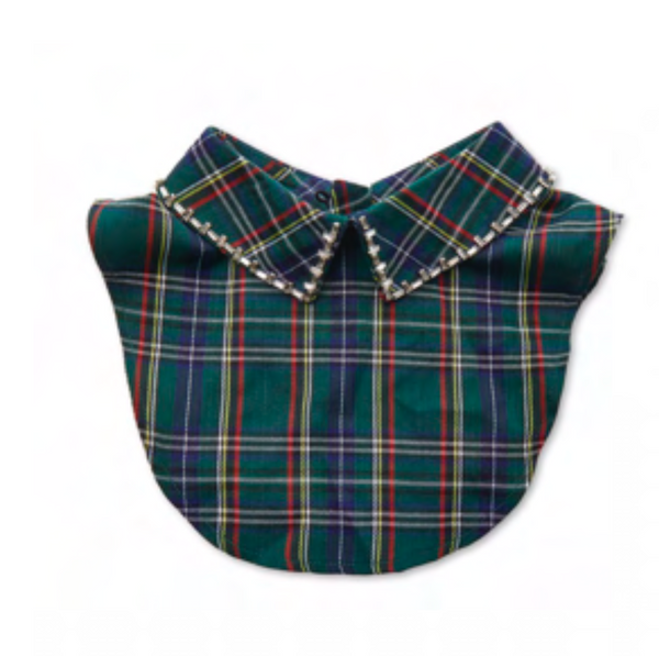 Holiday Plaid Crystal Stitch Collar