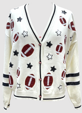 White Football & Stars Knit Cardigan