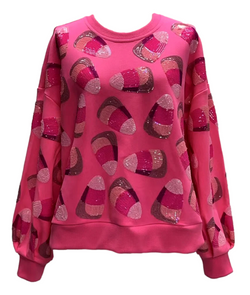 Neon Pink Candy Corn Sweatshirt