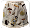 Beige Wine & Cork Screw Skort