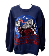 Navy Santa Drinking Coca-Cola Sweatshirt