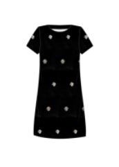 Ella Velvet Dress - Black Sparkle