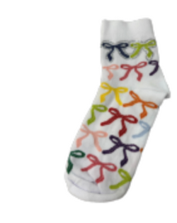 White Multi Bow Socks