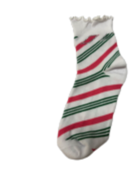 Green & Pink Peppermint Stripe Socks