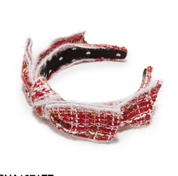 Shirley Slim Tweed Headband - Frosted Red