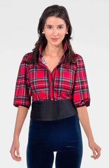 Puff Sleeve Top - Red Multi Duke of York