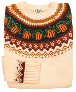 Cozy Pumpkin Sweater In Cream - Women's