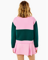 Active Pique Breakpoint Quarter Zip Sweatshirt - Bubblegum/Ivy