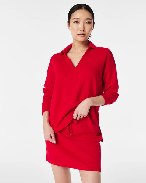 AirEssentials Polo Top - Spanx Red