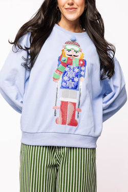 Powder Blue Skiing Nutcracker Sweatshirt