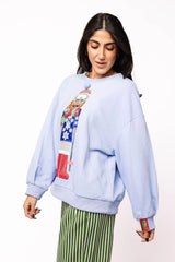 Powder Blue Skiing Nutcracker Sweatshirt