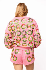 Hot Pink Multi Wreaths Sweatshirt