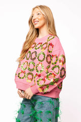 Hot Pink Multi Wreaths Sweatshirt