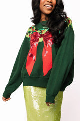 Dark Green & Red Wreath Around Neck Sweater