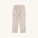 Critter Sheffield Pants (Corduroy) - Osprey Oatmeal Richmond Red Stork & Santa Dog Embroidery