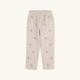 Critter Sheffield Pants (Corduroy) - Osprey Oatmeal Richmond Red Stork & Santa Dog Embroidery