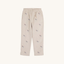 Critter Sheffield Pants (Corduroy) - Osprey Oatmeal Richmond Red Stork & Santa Dog Embroidery