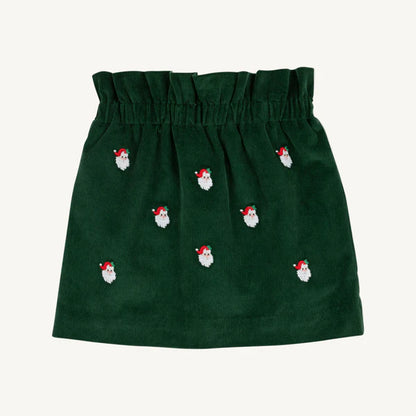 Critter Beasley Bag Skirt (Corduroy) - Grier Green with Santa Embroidery