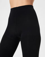 SPANXshape™ Cozy Rib Knit Shorty Tights - Very Black