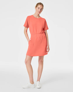 Airessentials Cinched T-Shirt Dress - Sunset Peach