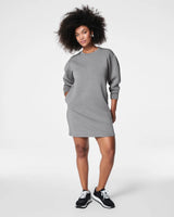 AirEssentials Crew Neck Dress- Medium Grey Heather