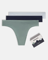 SPANX® Fit-To-You Thong 3-Pack Box - Fern, TimelessNavy, Sky