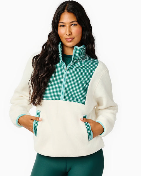 Fleece Everyday Sherpa Outerwear - Cream/Ivy Gingham