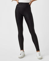 SPANXshape™ Faux Leather Fleece Lined Leggings - Black