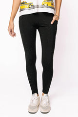 Black Scattered Rhinestone Legging