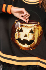 Black Halloween Pumpkin Candy Bucket Sweatshirt